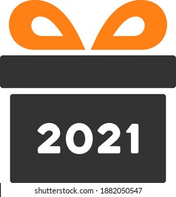 Vector 2021 gift illustration. An isolated illustration on a white background.