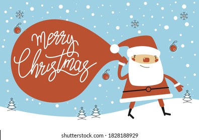 Vector 2021 Feliz Año Nuevo. С tarjeta de navidad. Tarjeta de regalo de vacaciones, afiche festivo, banner web, encabezado para sitio web. Temporada de invierno con elementos tradicionales. Ilustración vectorial plana.