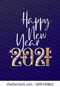 Vector 2021 Happy New Year background for New Year 2021 celebration.