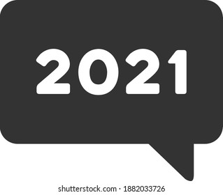 Ilustración del mensaje Vector 2021. Ilustración aislada sobre un fondo blanco.