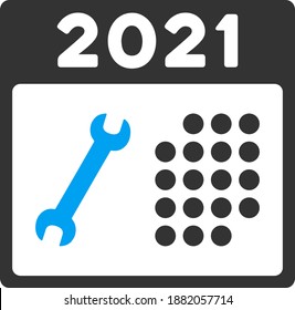 Vector 2021 repair day illustration. An isolated illustration on a white background.