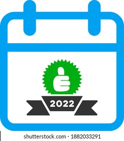 Vector 2022 award calendar day illustration. An isolated illustration on a white background.