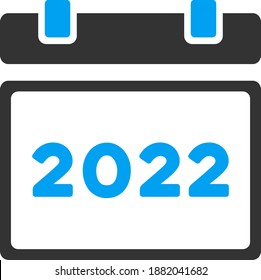 Vektorgrafik 2022. Eine einzelne Illustration auf weißem Hintergrund.