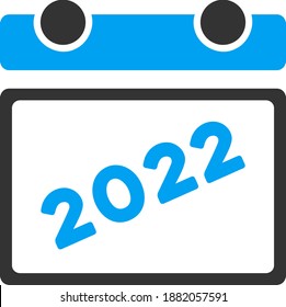 Vector 2022 calendar illustration. An isolated illustration on a white background.