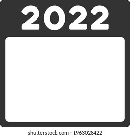 Vector 2022 calendar illustration. An isolated illustration on a white background.