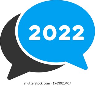 Vector 2022 Chat-Nachrichten-Illustration. Eine einzelne Illustration auf weißem Hintergrund.