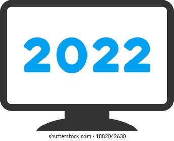 Ilustración de pantalla del vector 2022. Ilustración aislada sobre un fondo blanco.