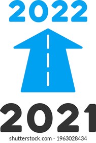 Vector 2022 ilustración de carretera futura. Ilustración aislada sobre un fondo blanco.
