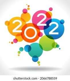 Vector 2022 Feliz Año Nuevo.  El archivo se guarda en la versión 10 EPS. Esta imagen contiene transparencia.