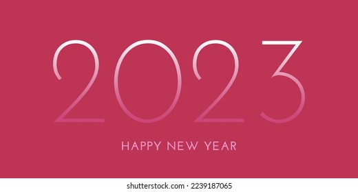 Vector 2023 neues Jahr Banner. Viva Magenta 18-1750 Farbe des Jahres 2023. Viva magenta trendiger Hintergrund und Farbverlauf-Zahlen. Alles Gute zum Neujahr!