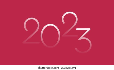 Vector 2023 new year numbers color of the year 2023 viva magenta 