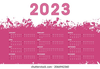 Vector 2023 year calendar template.