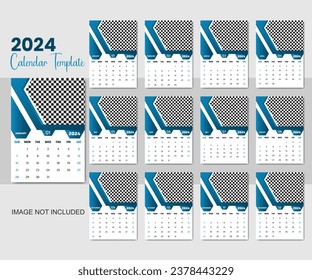 
Vector 2024 Calendar Design template for Happy New Year
