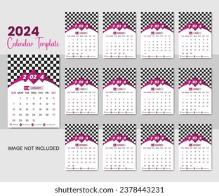 
Vector 2024 Calendar Design template for Happy New Year