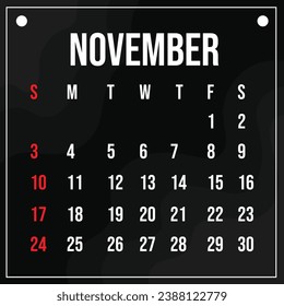 Vector 2024 Calendar Month Template