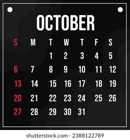 Vector 2024 Calendar Month Template