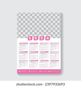 Vector 2024 calendar template editable vector