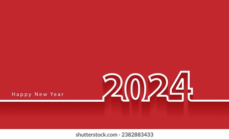 Vector 2024 Happy New Year background. Seasonal greeting card, calendar, brochure template.	