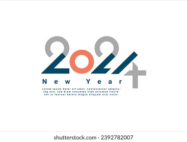 Vector 2024 new year number logo with a unique and different concept
