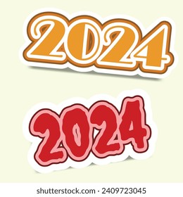 Vector 2024 Sticker set collection