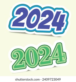 Vector 2024 Sticker set collection