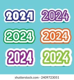 Colección de conjunto de etiquetas Vector 2024
