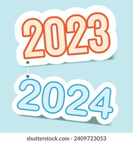 Vector 2024 Sticker set collection