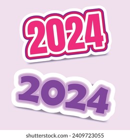 Vector 2024 Sticker set collection