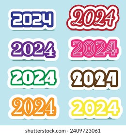 Vector 2024 Sticker set collection