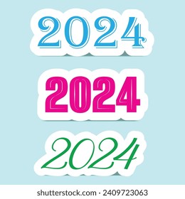 Colección de conjunto de etiquetas Vector 2024