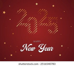 Vector 2025 celebración de año nuevo diseño de tipografía de número moderno.