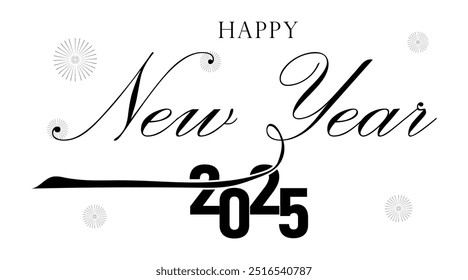Vector 2025 Neujahr Feier moderne Nummer Typografie Design.