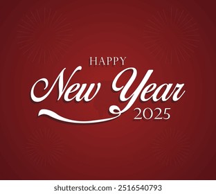 Vector 2025 new year celebration modern number typography design.