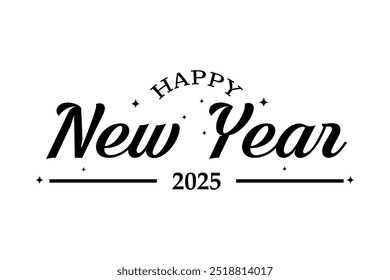 Vector 2025 new year celebration modern number typography design.