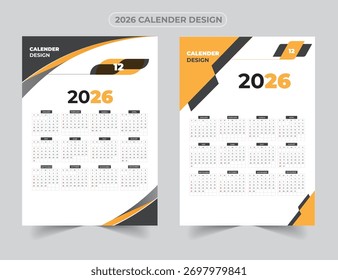 Vector 2026 Calendar Printable Template