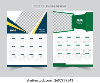 Vector 2026 Calendar Printable Template