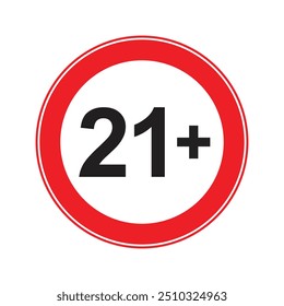 Altersbeschränkungszeichen Vektor 21+