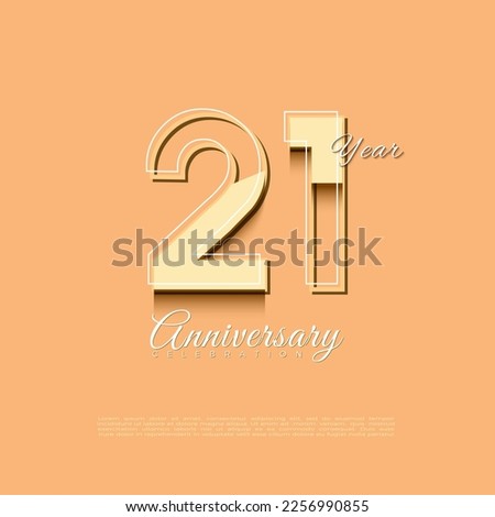 Vector 21st birthday number on a clean background.