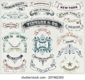 Vector. 23 Labels and banners. 