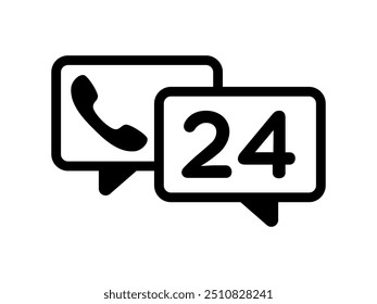 Vector 24 Hour Call Service Label
