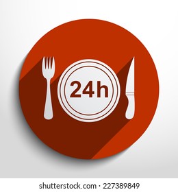 Vector 24 hour delivery food service. Eps 10.