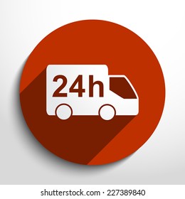 Vector 24 hour delivery web icon. Eps 10.