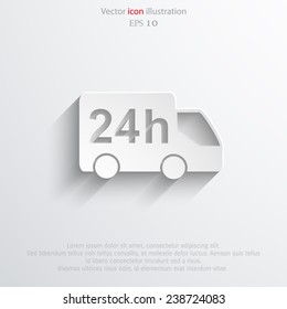 Vector 24 hour delivery web icon. Eps 10. 