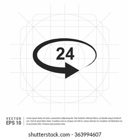 Vector 24 Hour Open Icon