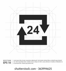 Vector 24 Hour Open Icon