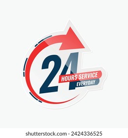 vector 24 hour service sticker design
