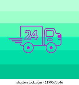 Vector : 24 Hours Delivery Infographics Flat Icon, Sign