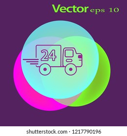 Vector : 24 Hours Delivery Infographics Flat Icon, Sign