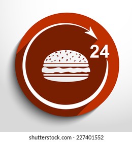Vector 24 hours delivery web icon. Eps 10.