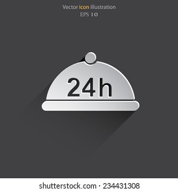 Vector 24 hours delivery web icon. Eps 10.